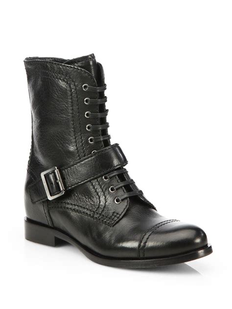 prada leather buckle mid calf boots|Women's Ankle Boots And Boots .